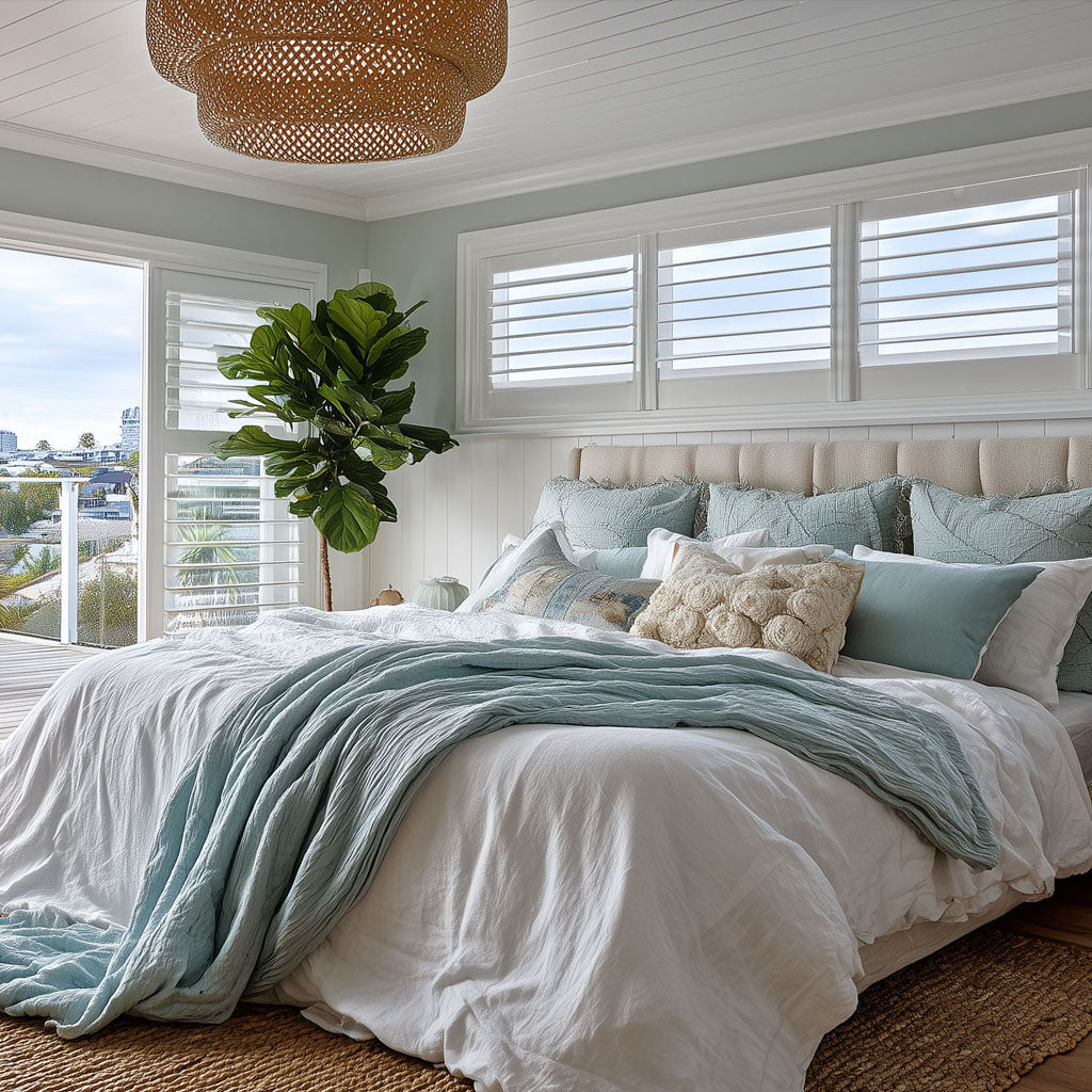 Bedroom shutter in white