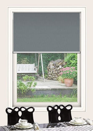 Double Roller Blinds Madrid Blockout Slate - 1789369001