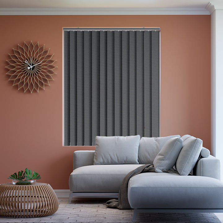 Vertical Blinds James Blockout Charcoal Vertical Blinds – Half Price Blinds