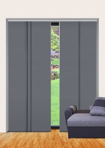 St Clair Dimout Metal Grey Panel Glide Blinds – Half Price Blinds